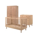 Jaxx Chambre de bébé 3 pièces (Lit de bébé + commode + armoire 2 portes) Forrest Chêne