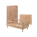 Jaxx Chambre de bébé 3 pièces (Lit pour enfant L 140 x Lg 70 cm + commode + armoire 2 portes) Forrest Chêne