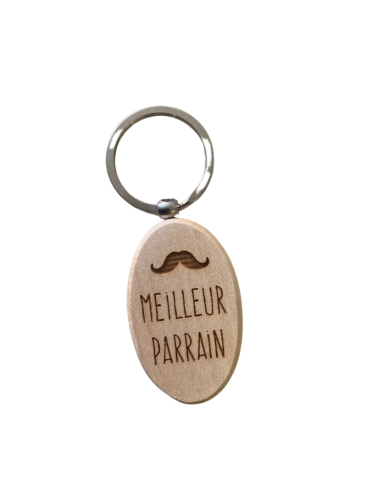 Dotti Sleutelhanger hout Meilleur Parrain