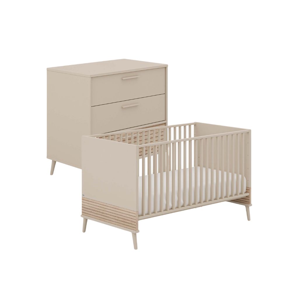 PAIDI Chambre de bébé 2 pièces Eefje (lit évolutif + commode)