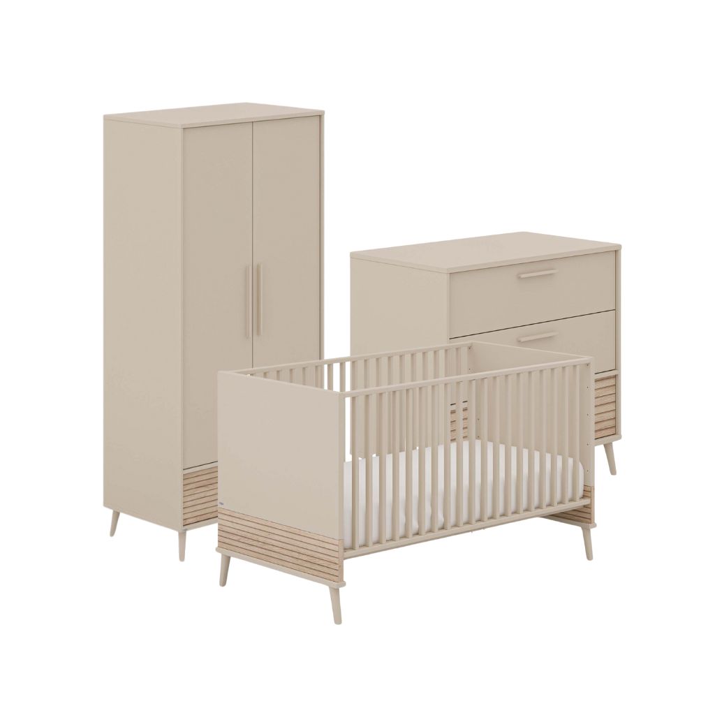 PAIDI Chambre de bébé 3 pièces (lit évolutif + commode + armoire 2 portes)