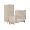 PAIDI Chambre de bébé 3 pièces (lit évolutif + commode + armoire 2 portes)