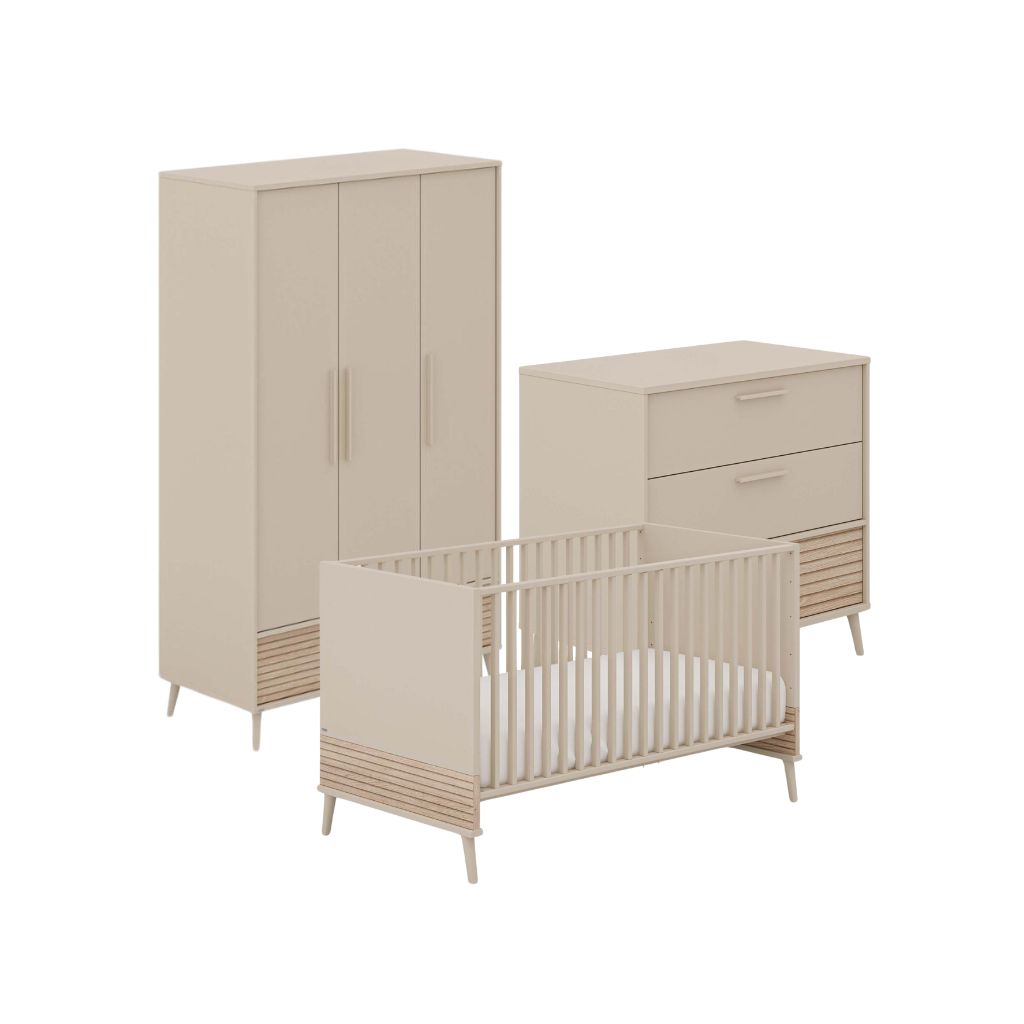 PAIDI Chambre de bébé 3 pièces (lit évolutif + commode + armoire 3 portes)