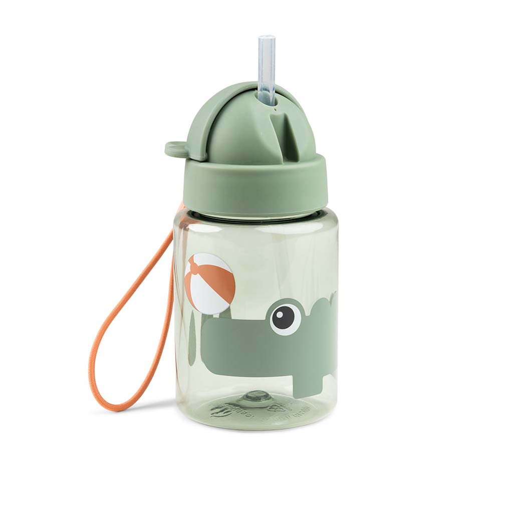 Done By Deer Drinkfles met rietje Playground groen 280 ml