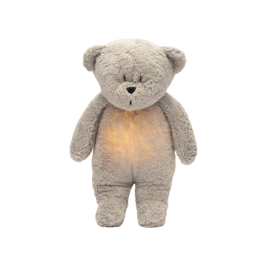 Moonie 2.0 Knuffel met licht en geluid The Humming Bear Grey 28 cm