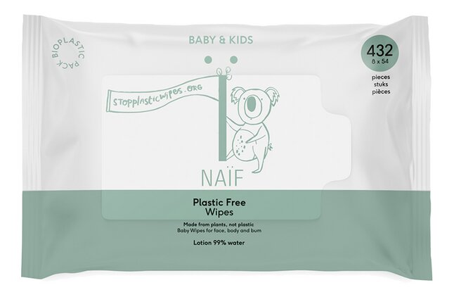 Naïf Lingettes humides Plastic Free Wipes - 54 pièces