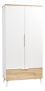 Transland Armoire 2 portes Maly look blanc/boisé