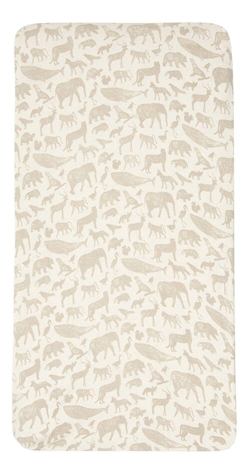 Jollein Drap-housse pour berceau Animals Nougat Lg 50 x L 90 cm