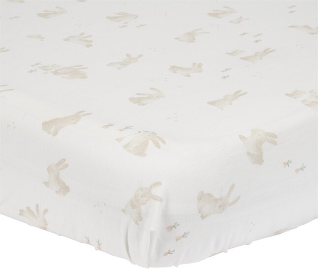 Little Dutch Drap-housse pour lit Baby Bunny écru