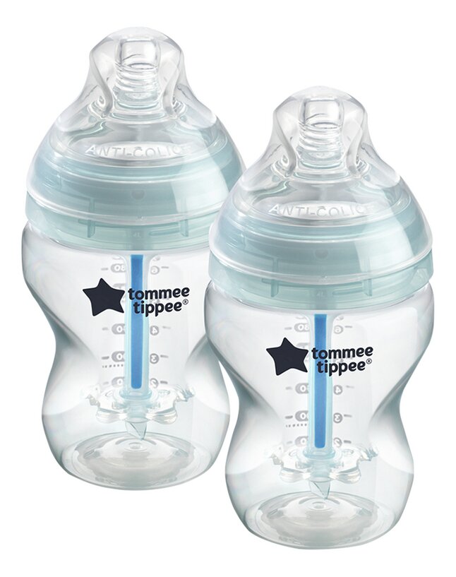 Tommee Tippee Antikoliekzuigfles Avancé transparant/wit 260 ml - 2 stuks