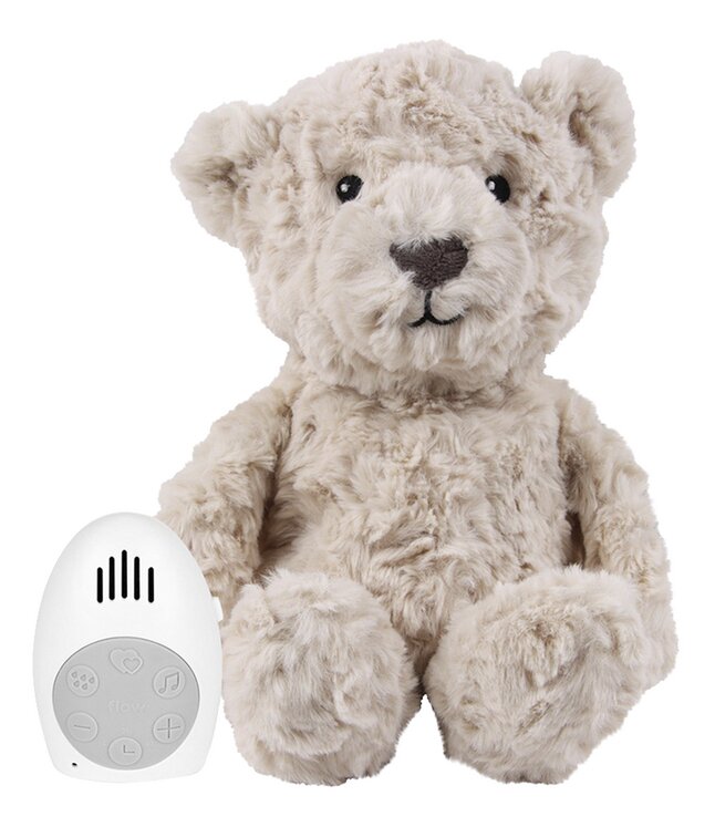 Flow Activiteitenknuffel / Hartslagknuffel Lou de Beer beige 29 cm