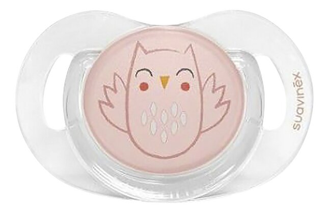 Suavinex Fopspeen 0 - 6 maanden anatomisch Bonhomia Owl Pink