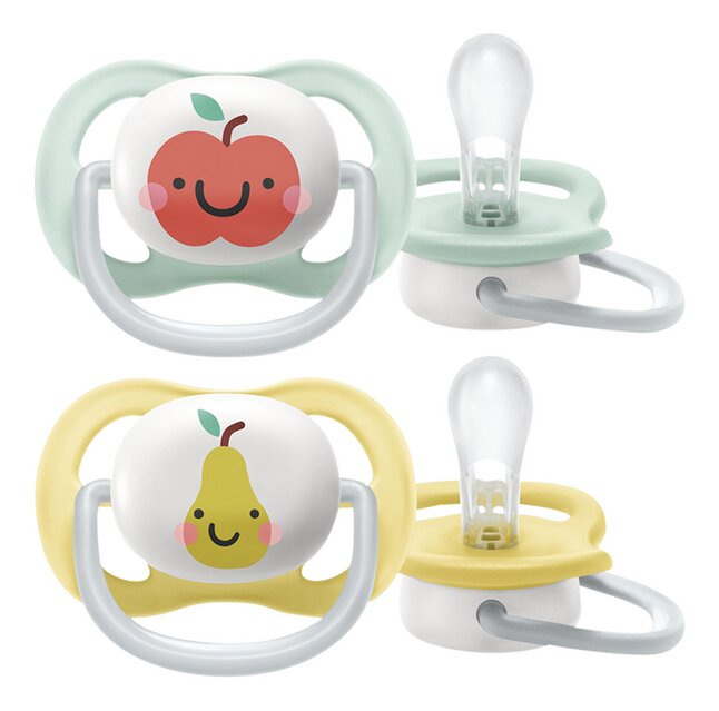 Philips AVENT Fopspeen + 0 maanden Ultra Air appel/peer - 2 stuks