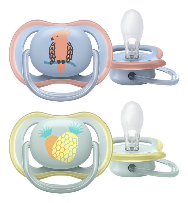 Philips AVENT Fopspeen + 0 maanden Ultra Air ananas/papegaai - 2 stuks