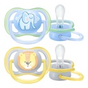 Philips AVENT Fopspeen + 0 maanden Ultra Air olifant/leeuw boy - 2 stuks