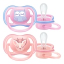 Philips AVENT Sucette + 0 mois Ultra Air hibou/renne girl - 2 pièces