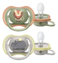 Philips AVENT Fopspeen + 6 maanden Ultra Air leeuw/nijlpaard - 2 stuks