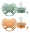 Philips AVENT Fopspeen + 0 maanden Ultra Soft cognac/groen - 2 stuks