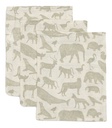 Jollein Gant de toilette Animals Olive Green - 3 pièces