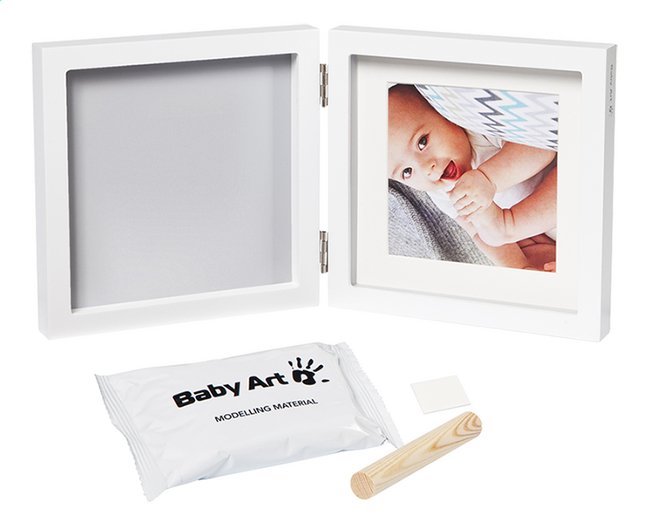 Baby Art 2-delig fotokader met gipsafdruk My baby style simple wit