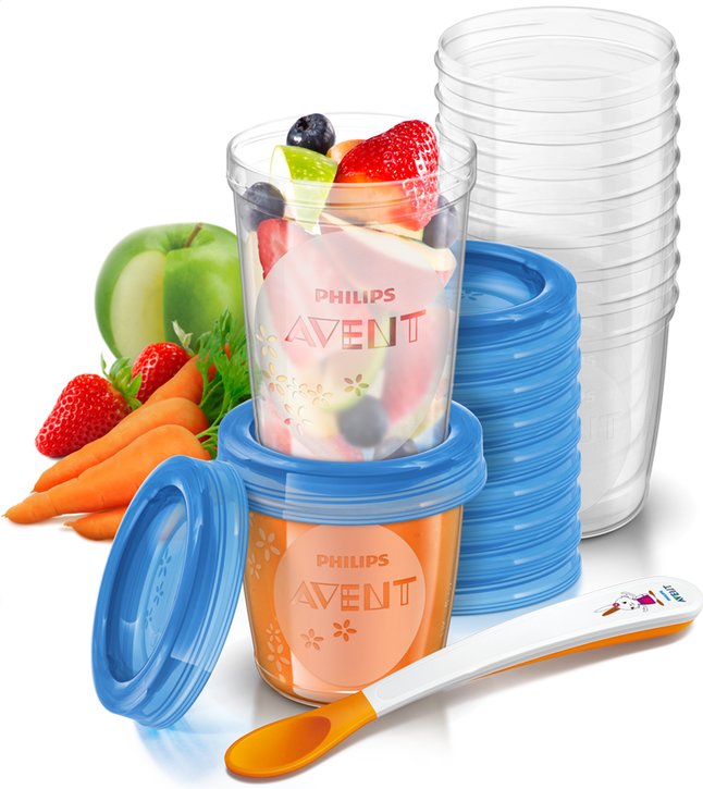 Philips AVENT 20 bewaarpotjes van 180 ml en 240 ml