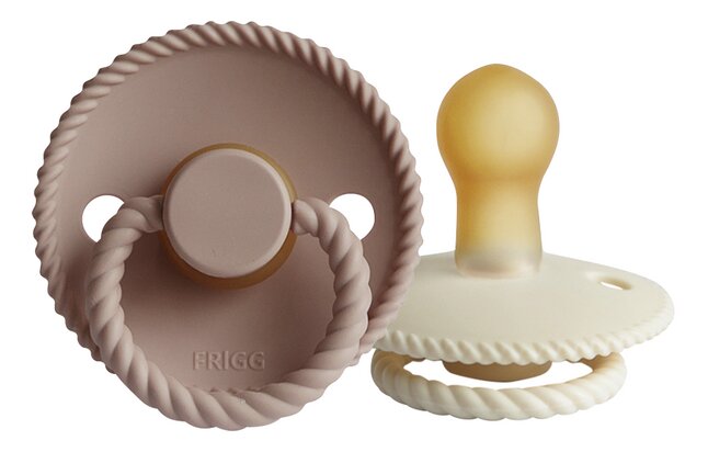 FRIGG Fopspeen 0 - 6 maanden Rope Blush/Cream - 2 stuks