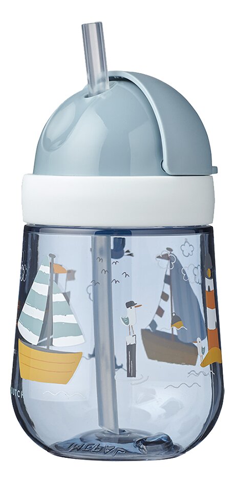 Little Dutch Drinkfles met rietje Mepal Mio Sailors Bay  300 ml blauw