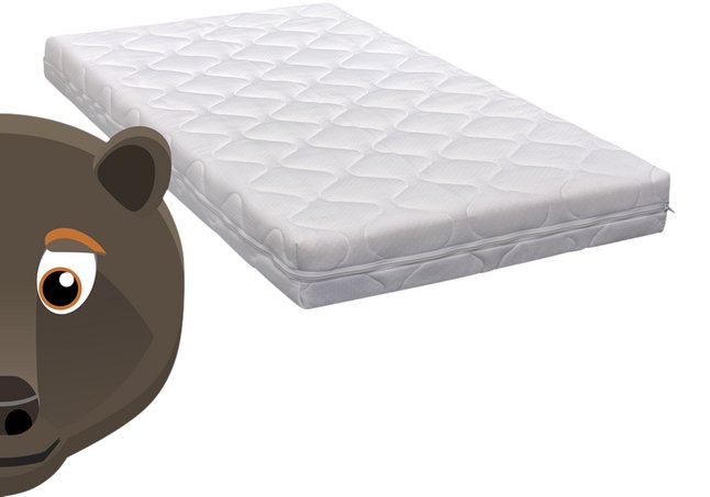 ABZ Matelas pour lit de bébé Ours brun ferme Lg 70 x L 140 cm