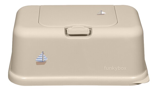 FunkyBox Boîte à lingettes humides Beige Boat