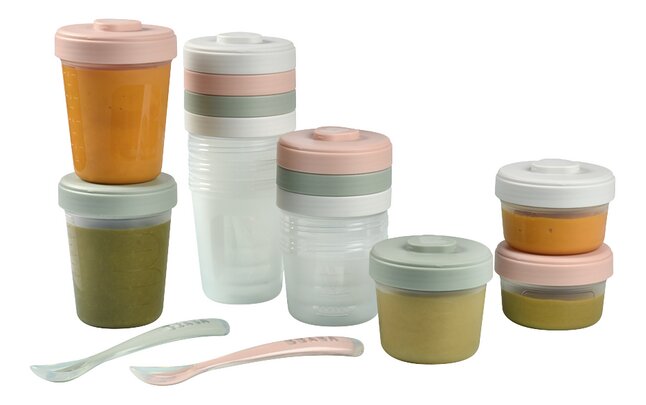 Béaba Pot de conservation Eucalyptus + 2 cuillières en silicone - 12 pièces