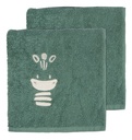 Dreambee Handdoek Flo groen B 50 x L 100 cm - 2 stuks