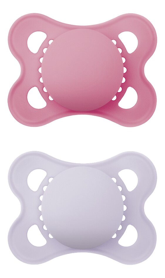 MAM Fopspeen + 0 maanden Original Matt Plain Silicone roze/paars - 2 stuks