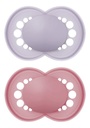 MAM Sucette + 6 mois Original Matt Plain Silicone mauve/rose - 2 pièces