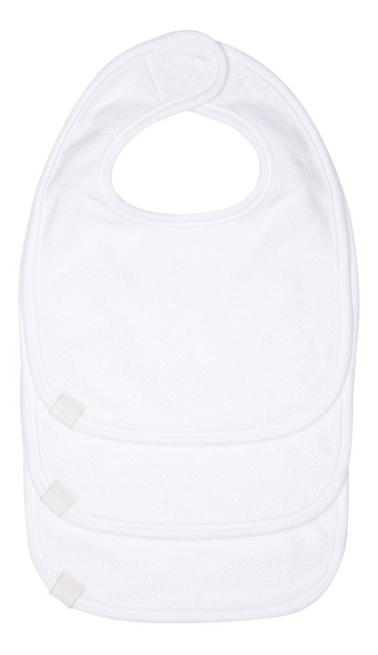 Lässig Bavoir avec fermeture velcro blanc - 3 pièces