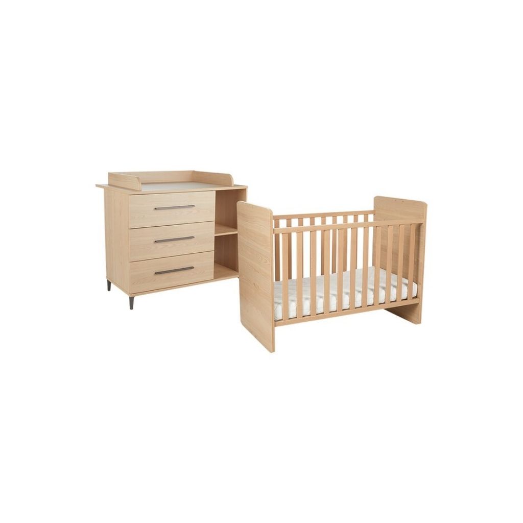 Transland Chambre de bébé 2 pièces (lit évolutif + commode) Niel