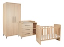 Transland Chambre de bébé 3 pièces (lit évolutif + commode + armoire 2 portes) Niel