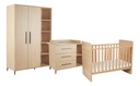 Transland 3-delige babykamer (meegroeibed + commode + kast met 2 deuren en open schappen) Niel