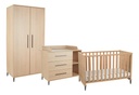 Transland Chambre de bébé 3 pièces (lit + commode + armoire 2 portes) Niel