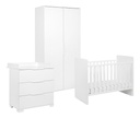 Transland Chambre de bébé 3 pièces (lit évolutif + commode + armoire 2 portes) Alix