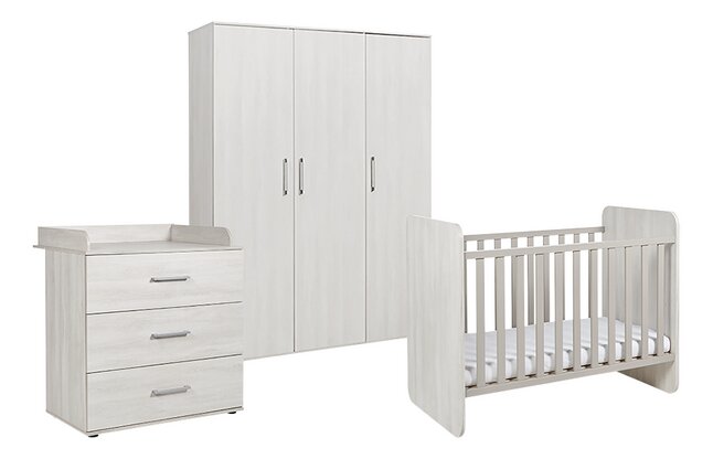 Transland 3-delige babykamer (meegroeibed + commode + kast met 3 deuren) Robi