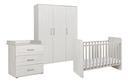 Transland Chambre de bébé 3 pièces (lit évolutif + commode + armoire 3 portes) Robi