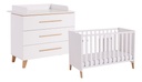 Transland 2-delige babykamer (bed + commode) Steffi wit