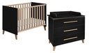 Transland Chambre de bébé 2 pièces (lit + commode) Steffi noir