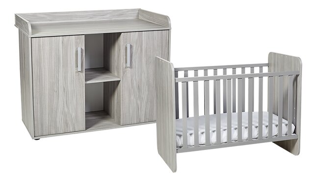 Transland 2-delige babykamer (meegroeibed + commode) Nolan