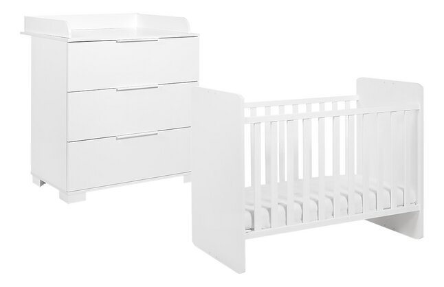 Transland Chambre de bébé 2 pièces (lit évolutif + commode) Alix