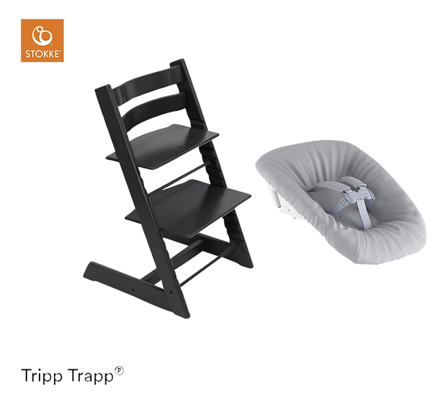 Stokke® Eetstoel Tripp Trapp® Newborn Bundle eik zwart