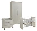 Transland Chambre de bébé 3 pièces (lit évolutif + commode + armoire 2 portes) Jessie beige