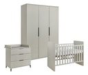 Transland Chambre de bébé 3 pièces (lit évolutif + commode + armoire 3 portes) Jessie beige