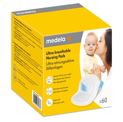 [28120101] Medela Coussinets d'allaitement ultra-respirants - 60 pièces