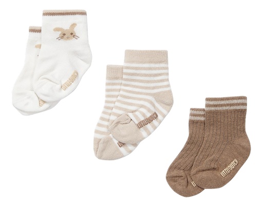 Little Dutch Paire de chaussettes Baby Bunny Sand - 3 pièces